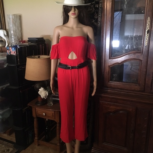 ❤️BNWT Honey Punch Red Jumpsuit - Picture 3 of 8